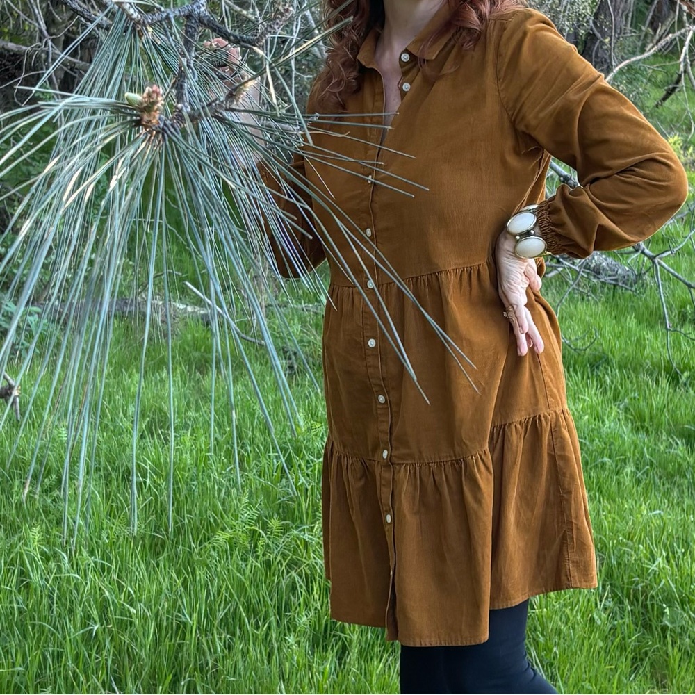 J.Crew women button down dress corduroy size M